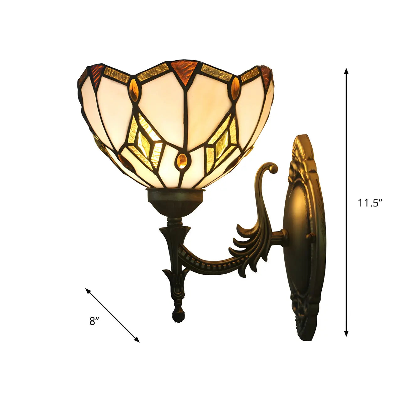 11.5¡± Vintage Bronze Glass Wall Sconce for Hallway Lighting