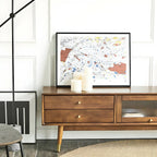 71 Nordic Brown Wood Cable Management Storage TV Stand