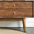 71 Nordic Brown Wood Cable Management Storage TV Stand