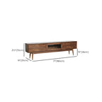 71 Nordic Brown Wood Cable Management Storage TV Stand