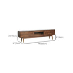 71 Nordic Brown Wood Cable Management Storage TV Stand