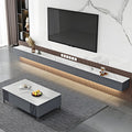 63 Grey Stone Floating Cable Management Drawers TV Stand