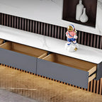 63 Grey Stone Floating Cable Management Drawers TV Stand