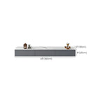 63 Grey Stone Floating Cable Management Drawers TV Stand
