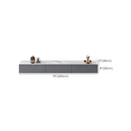 63 Grey Stone Floating Cable Management Drawers TV Stand