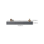 63 Grey Stone Floating Cable Management Drawers TV Stand