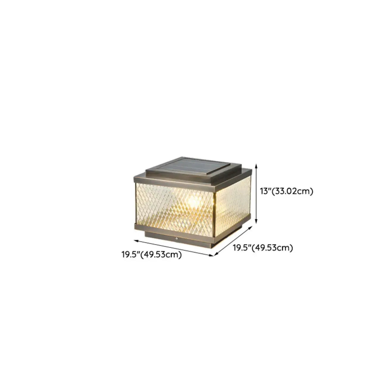 Modern Bronze Patterned Square Solar Outdoor Post Lights