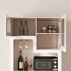 Tall White MDF Fluted Glass Doors Wine storage Sideboard