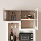 Tall White MDF Fluted Glass Doors Wine storage Sideboard